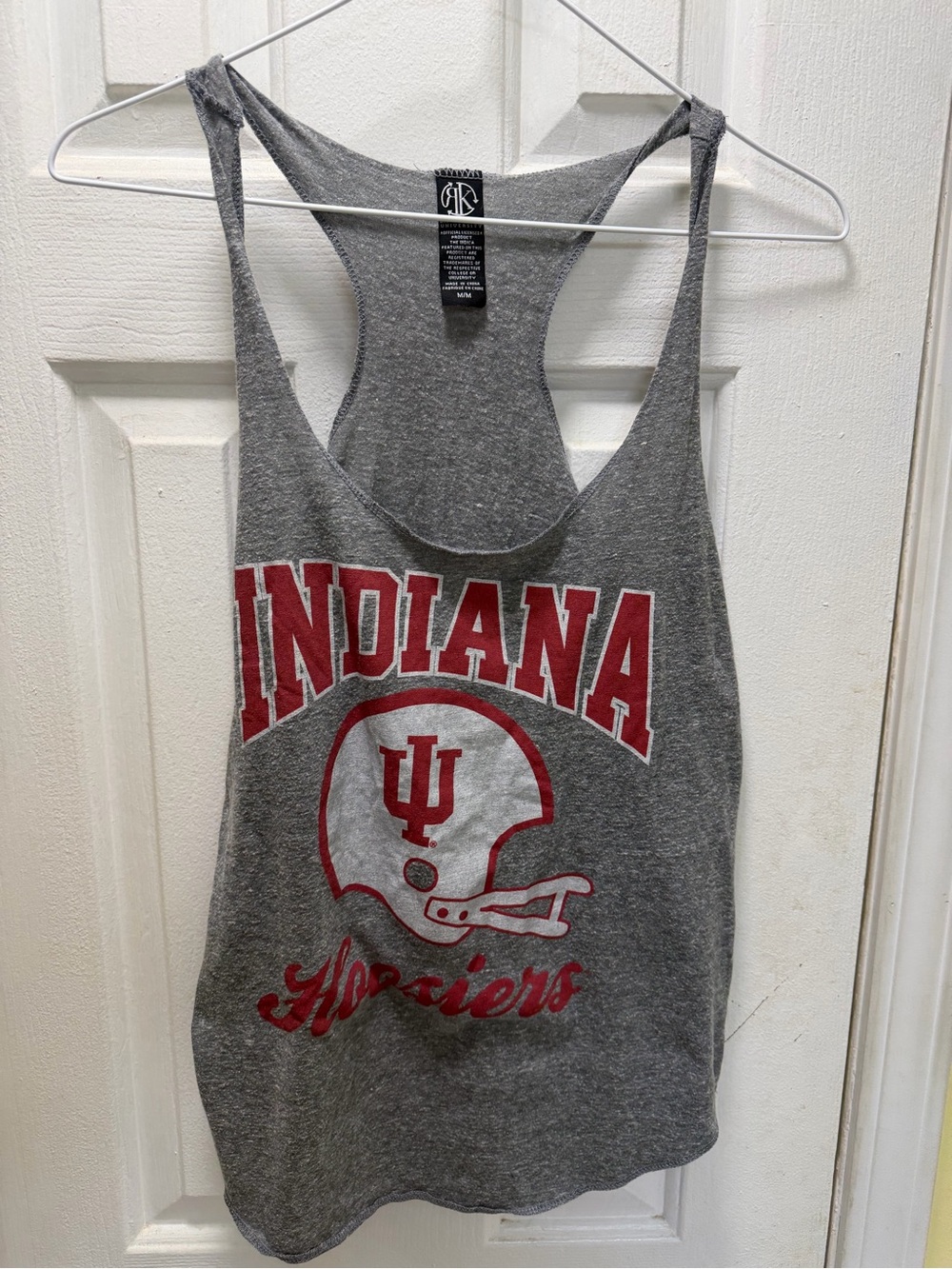 Gray Indiana Hoosiers Racerback Tank Top Size M